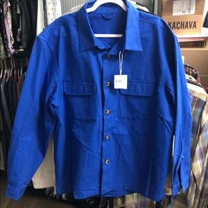 9TOFIVE Royal Blue Shirt Jacket with Collared Design